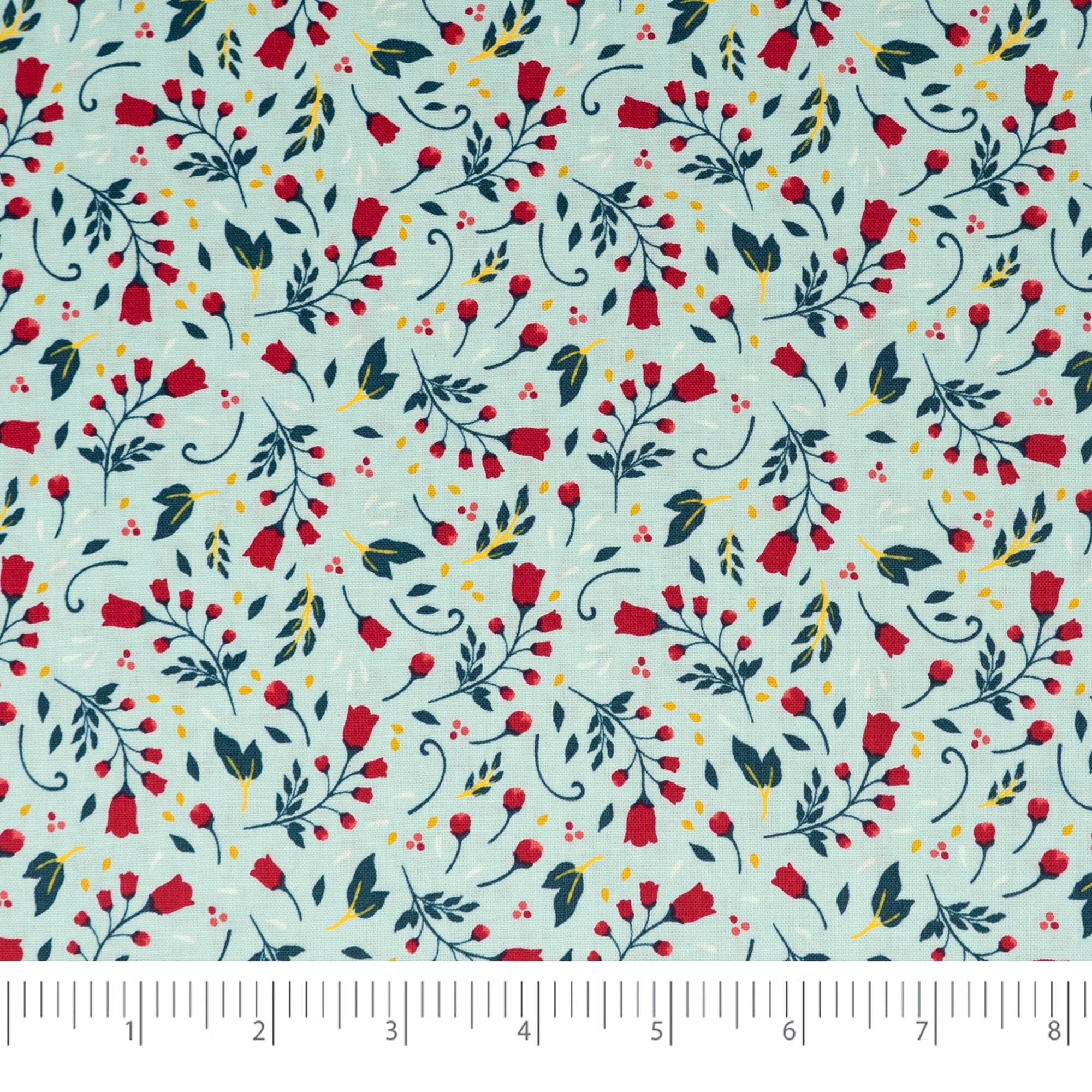 SINGER Christmas Tiny Flowers Cotton Fabric